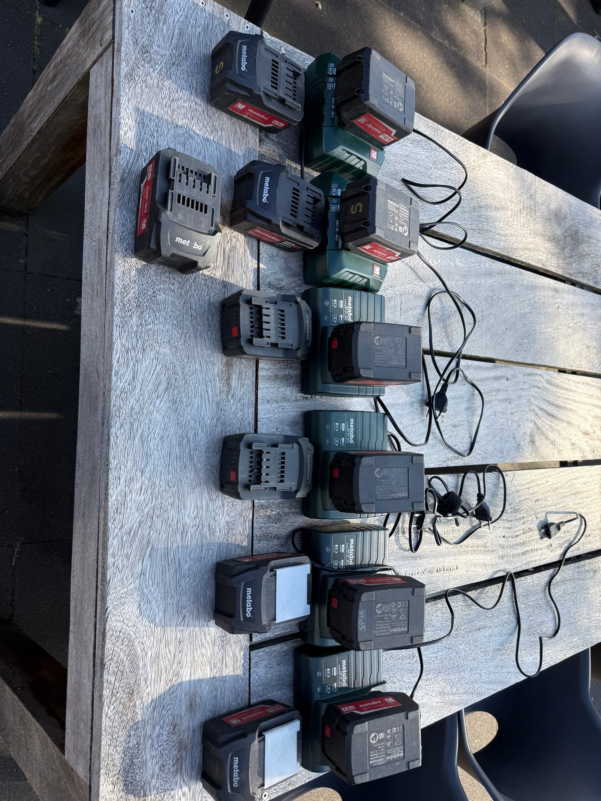 (6x) 2 stuks Metabo 18V Li-Power accu's en lader - 4.0 Ah, Ophalen of Verzenden, Gebruikt
