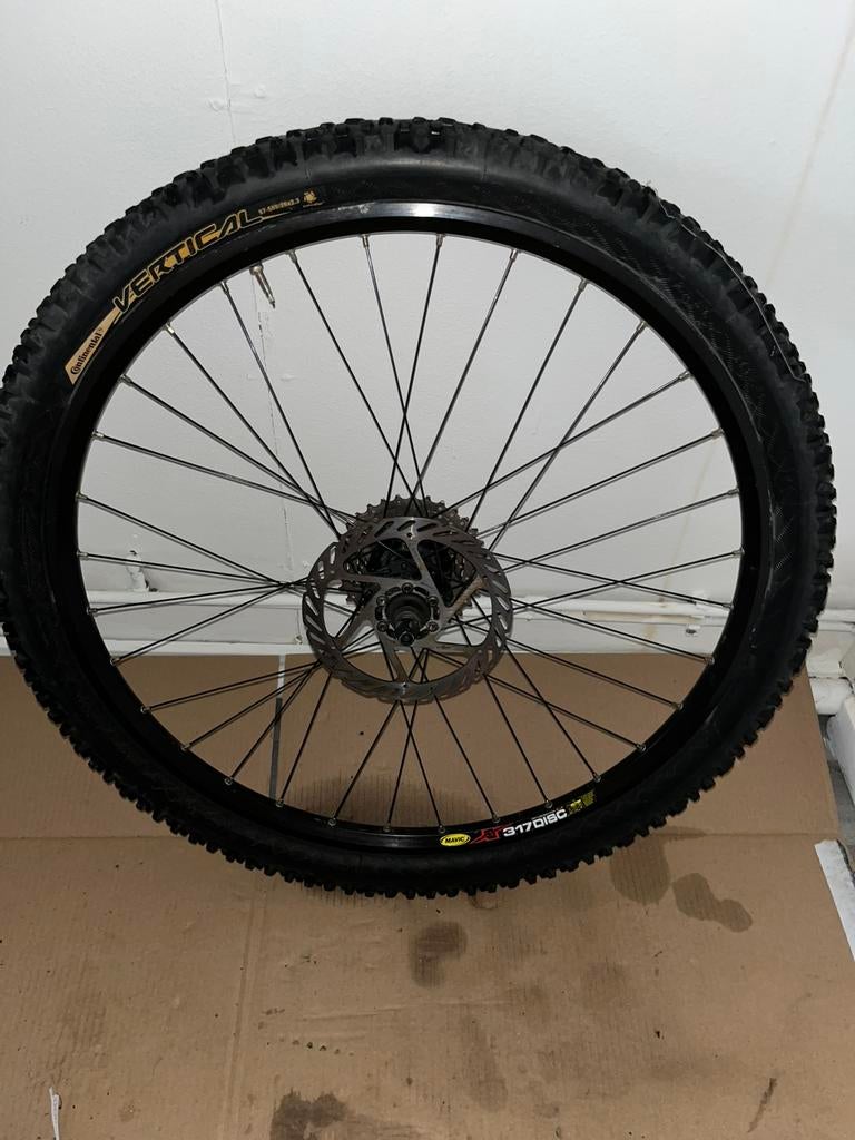 26 inch Achterwiel:ShimanoDeoreXT/Mavic 317 Disc/Continental, Fietsen en Brommers, Fietsonderdelen, Ophalen of Verzenden, Zo goed als nieuw