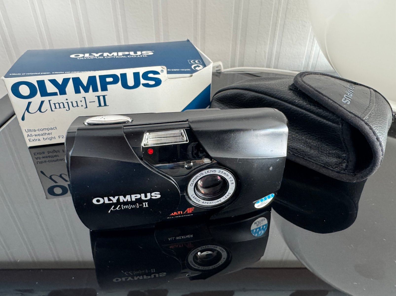 Olympus mju-II (µ[mju:]-II) 35mm f/2.8 - Compleet in Doos!, Ophalen of Verzenden, Gebruikt, Compact, Olympus