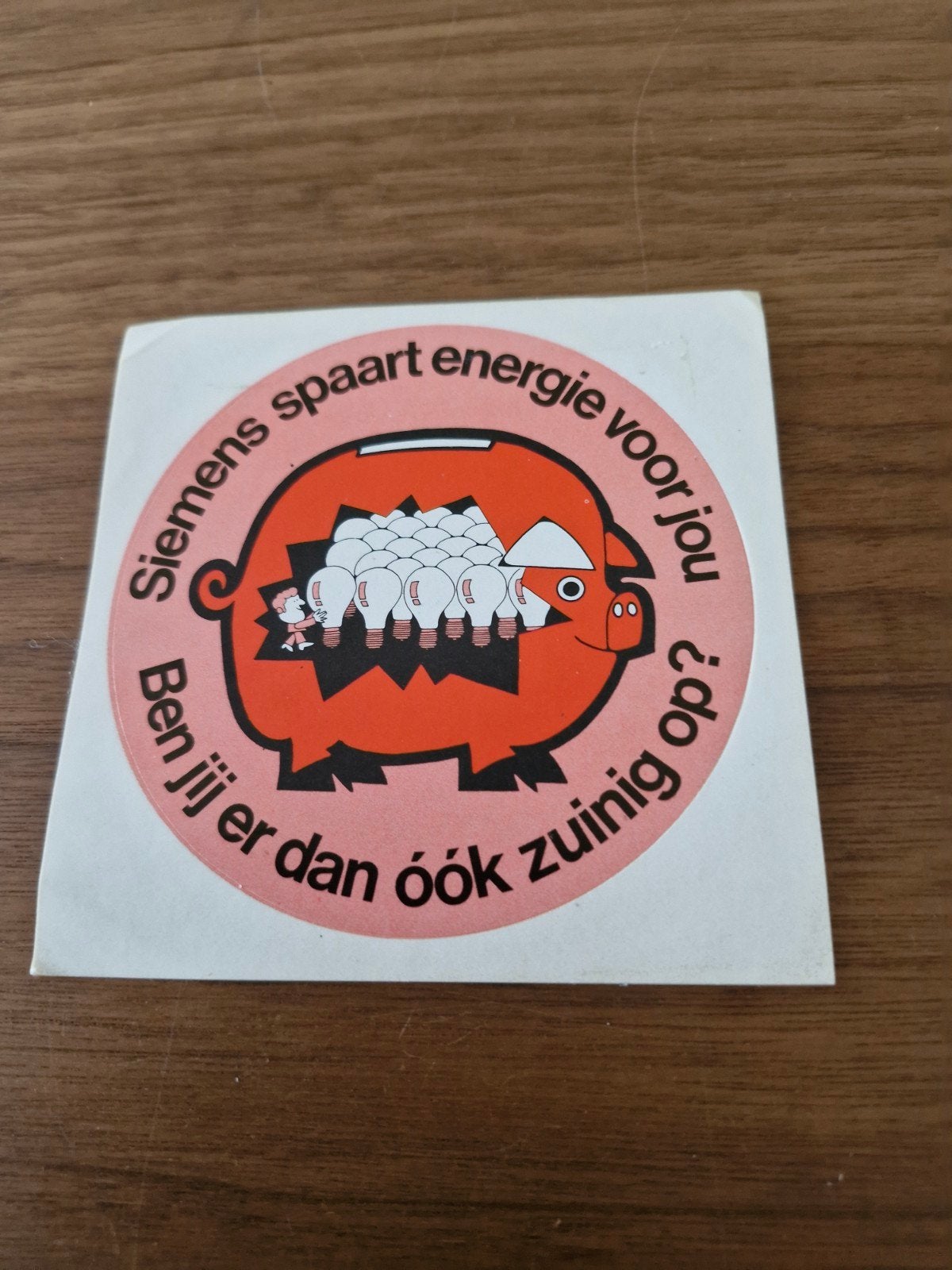 11150 Vintage Siemens spaart energie sticker - spaarvarken, Ophalen of Verzenden, Nieuw, Merk