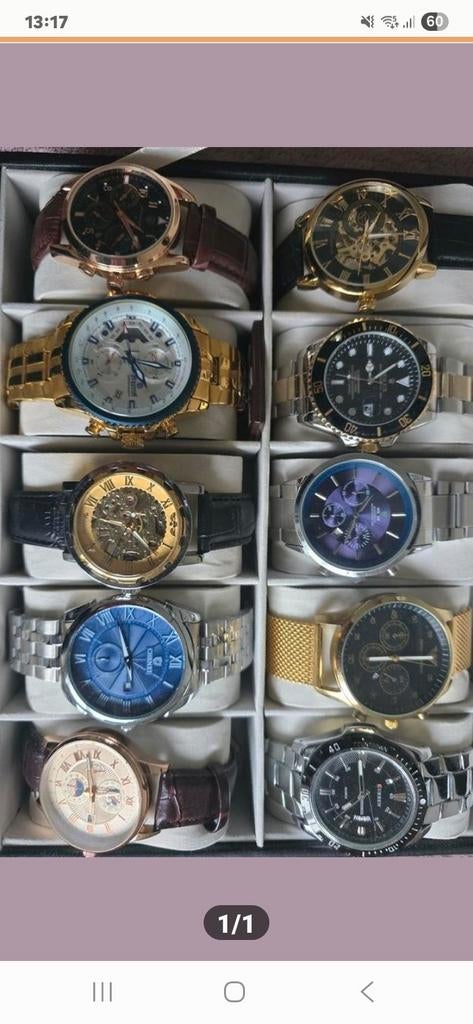 TE KOOP NİEUW HEREN HORLOGES İN DOOS WİL JE KOPEN  MAİLEN, Ophalen, Overige merken