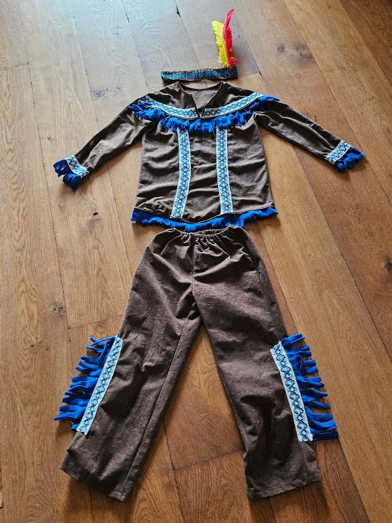 Kinder indianen pakje met hoofdtooi maat 116, Ophalen of Verzenden, Gebruikt, 110 t/m 116, Jongen of Meisje