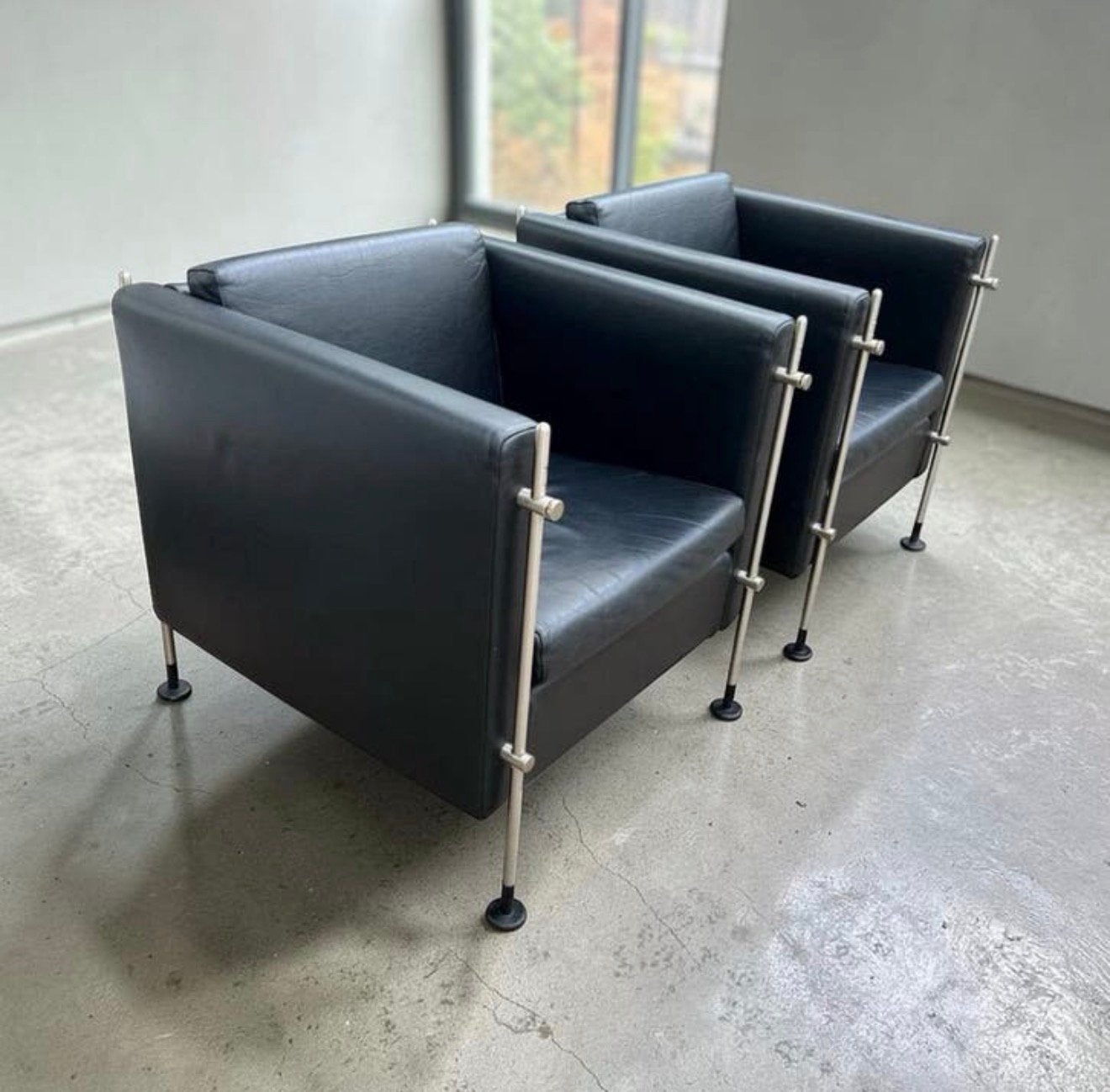 Arflex Felix fauteuil - Burkhard Vogtherr - prijs per stuk, Ophalen, 75 tot 100 cm, Leer, 50 tot 75 cm