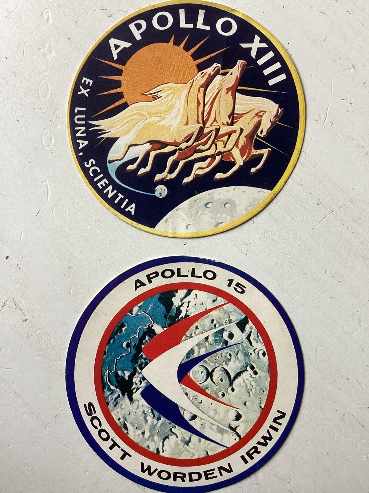 2 stickers Apollo XIII en 15, Verzenden, Zo goed als nieuw