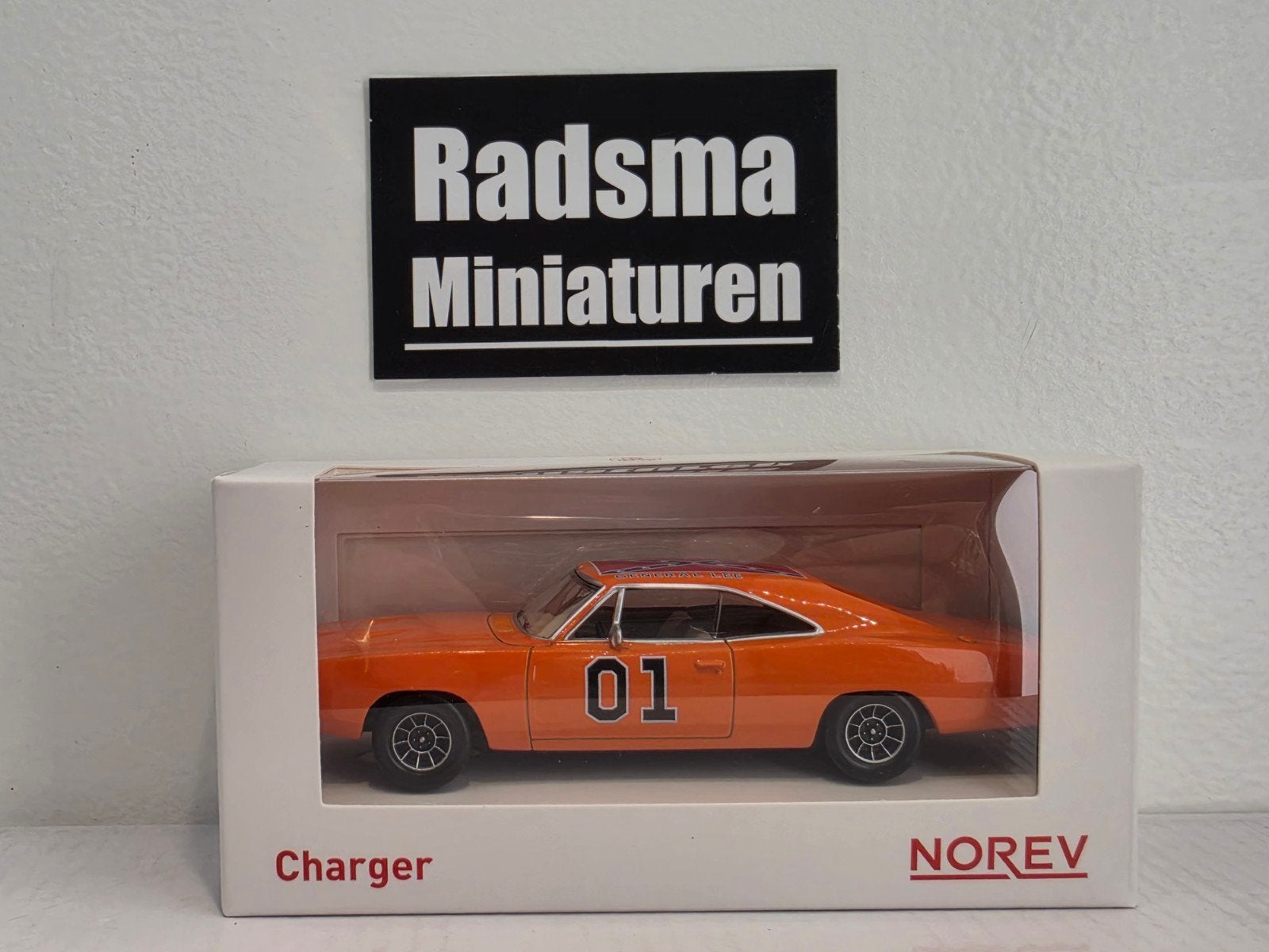 Dodge Charger " General lee " - 1:43 Norev Jet, Auto, Nieuw, Norev, Ophalen of Verzenden