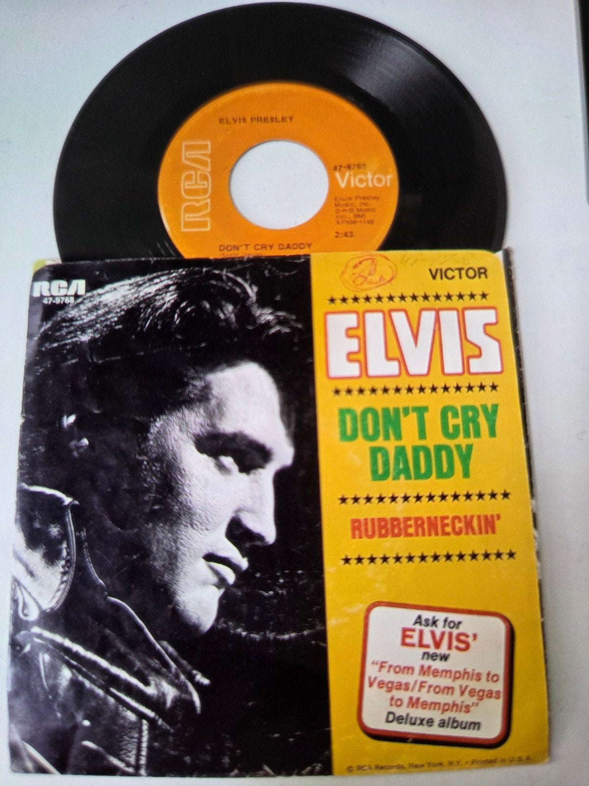Elvis Presley - Don't Cry Daddy / Rubberneckin', Gebruikt, Fotohoes, 7 inch, Ophalen of Verzenden
