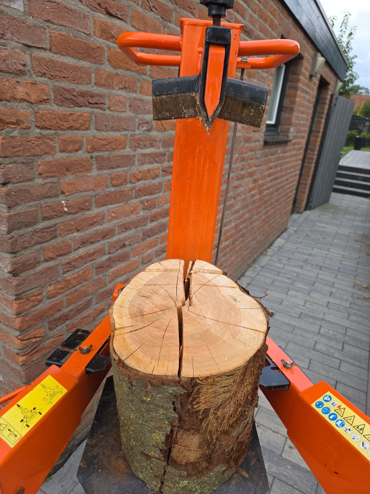 Berensterke houtklover op krachtstroom - met kruismes, Tuin en Terras, Ophalen, Gebruikt, Elektrisch, Staand