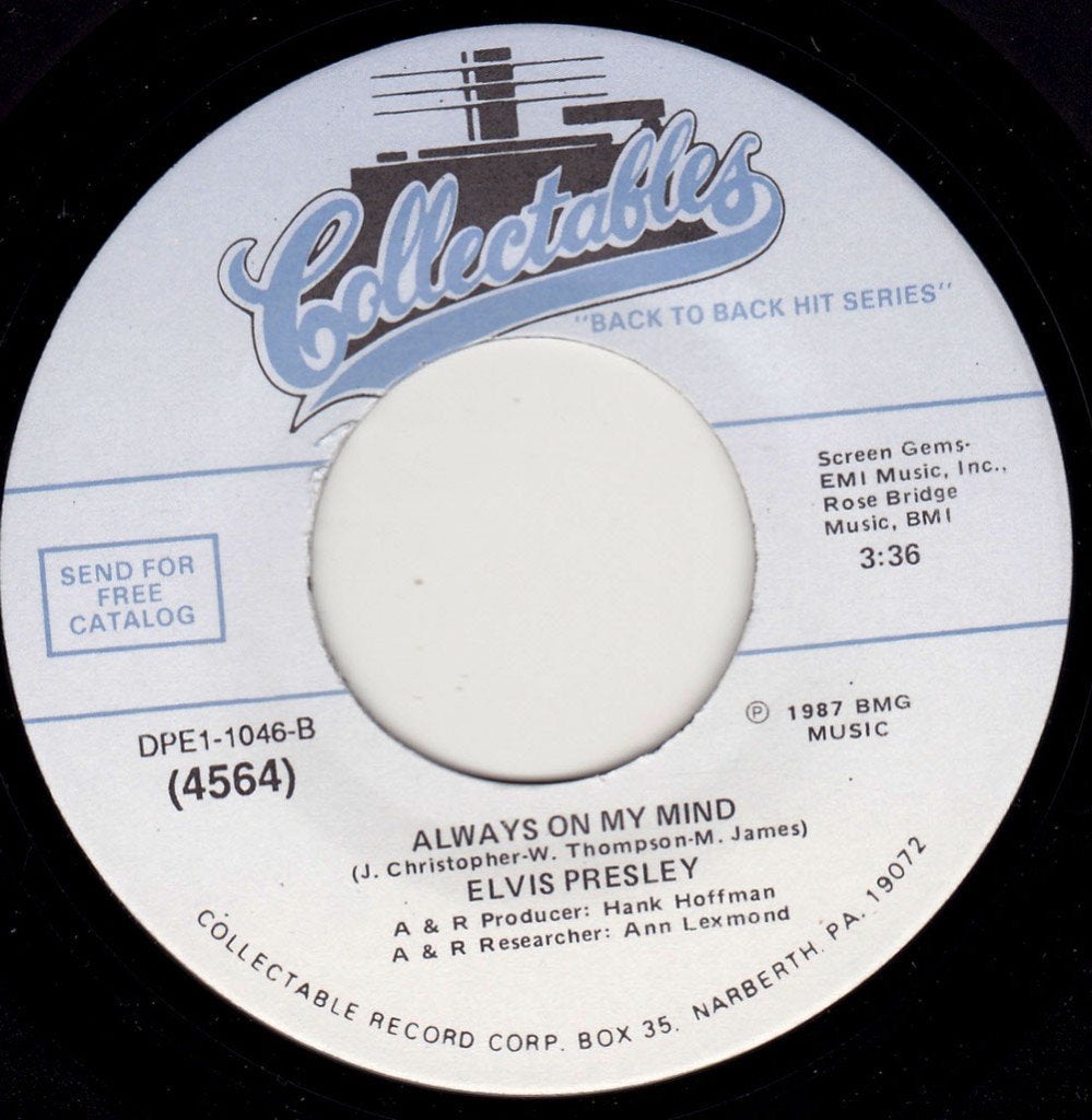 Elvis Presley - Always On My Mind 7", Ophalen of Verzenden, Zo goed als nieuw, 7 inch, Pop