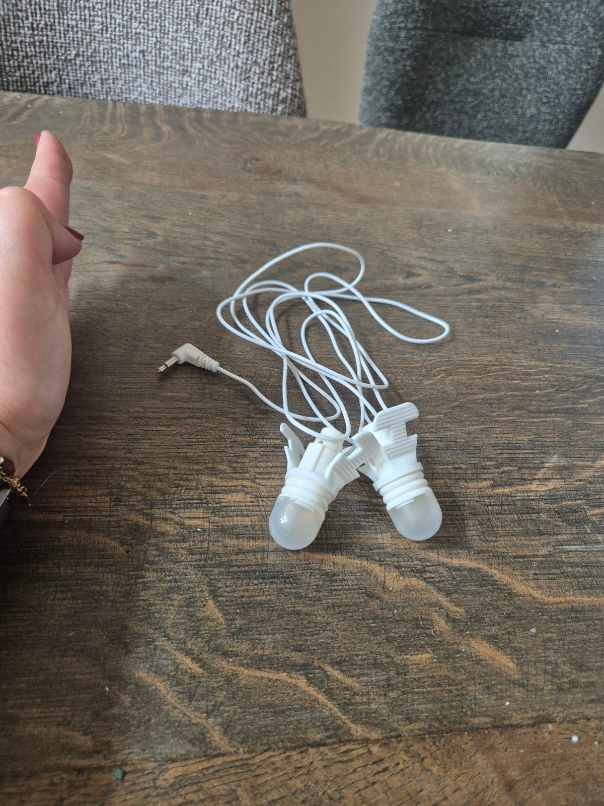 Lemax dubbele LED-lampjes met kabel en jackplug, Ophalen, Gebruikt