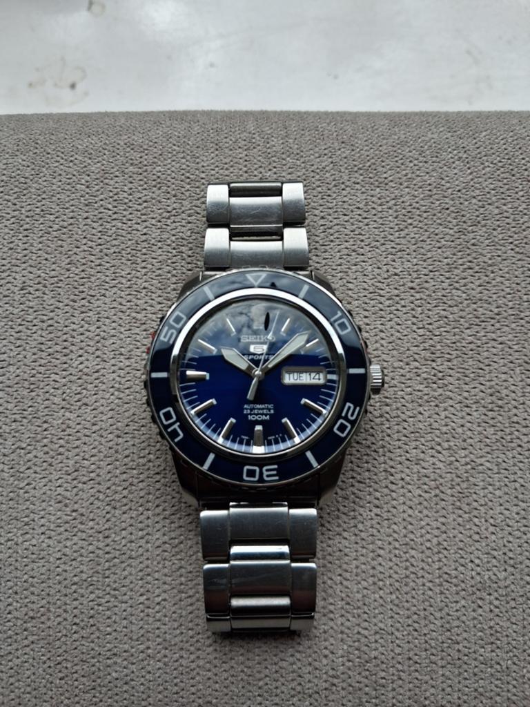 Seiko 5 SNZH53 (fifty fathoms model), Gebruikt, Staal, Polshorloge, Ophalen of Verzenden