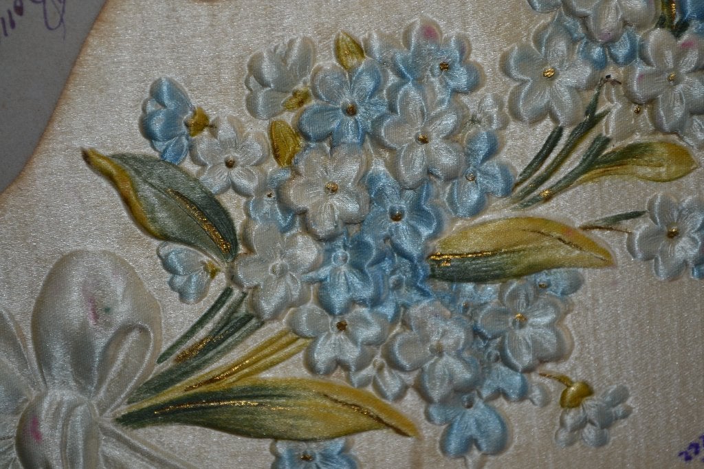 FRANKRIJK 1908 RELIEF BOEKET VERGEETMIJNIETJES, Ophalen of Verzenden, Voor 1920, Gelopen, Sterren en Beroemdheden