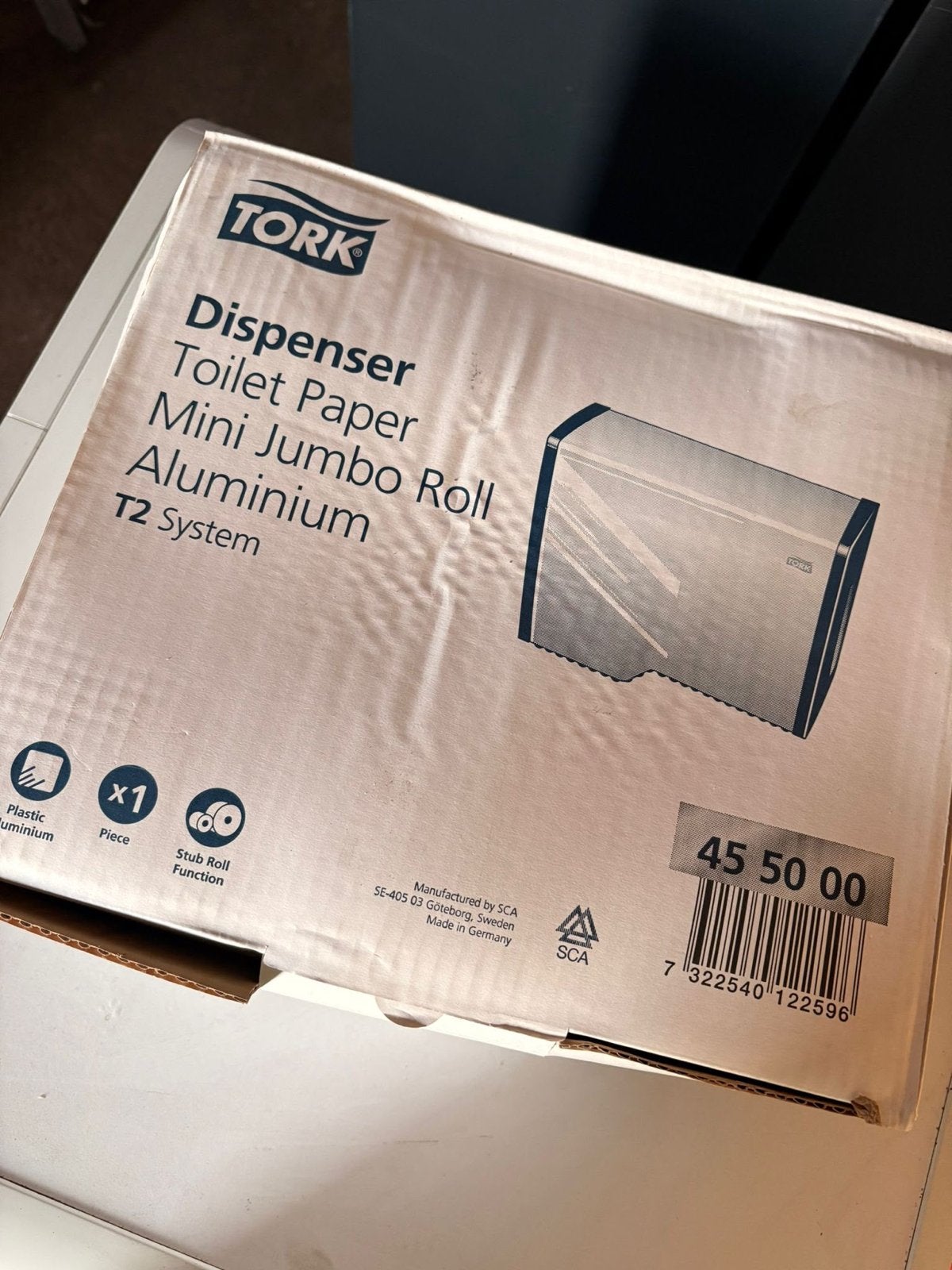 PartijTork Dispenser Toiletpapier MiniJumbo Rol Aluminium T2, Overige merken, Nieuw, Zilver, Ophalen