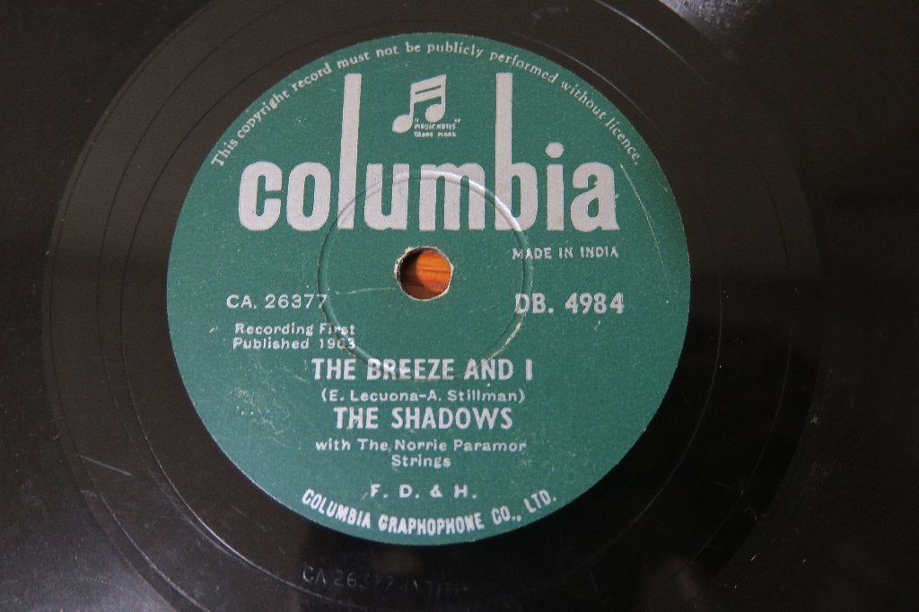 The Shadows The breeze and I - Foot tapper 78 toeren 78rpm, Ophalen of Verzenden, Gebruikt, 10 inch