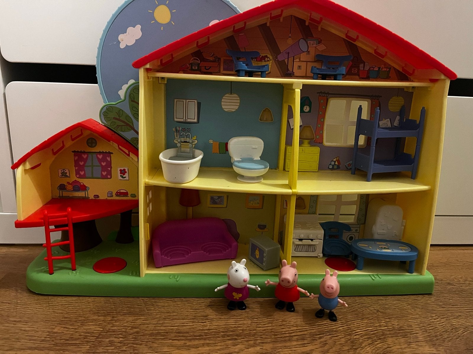 Peppa Pig Speelset: Huis, Figuren en Accessoires, Ophalen of Verzenden, Gebruikt, Poppenhuis