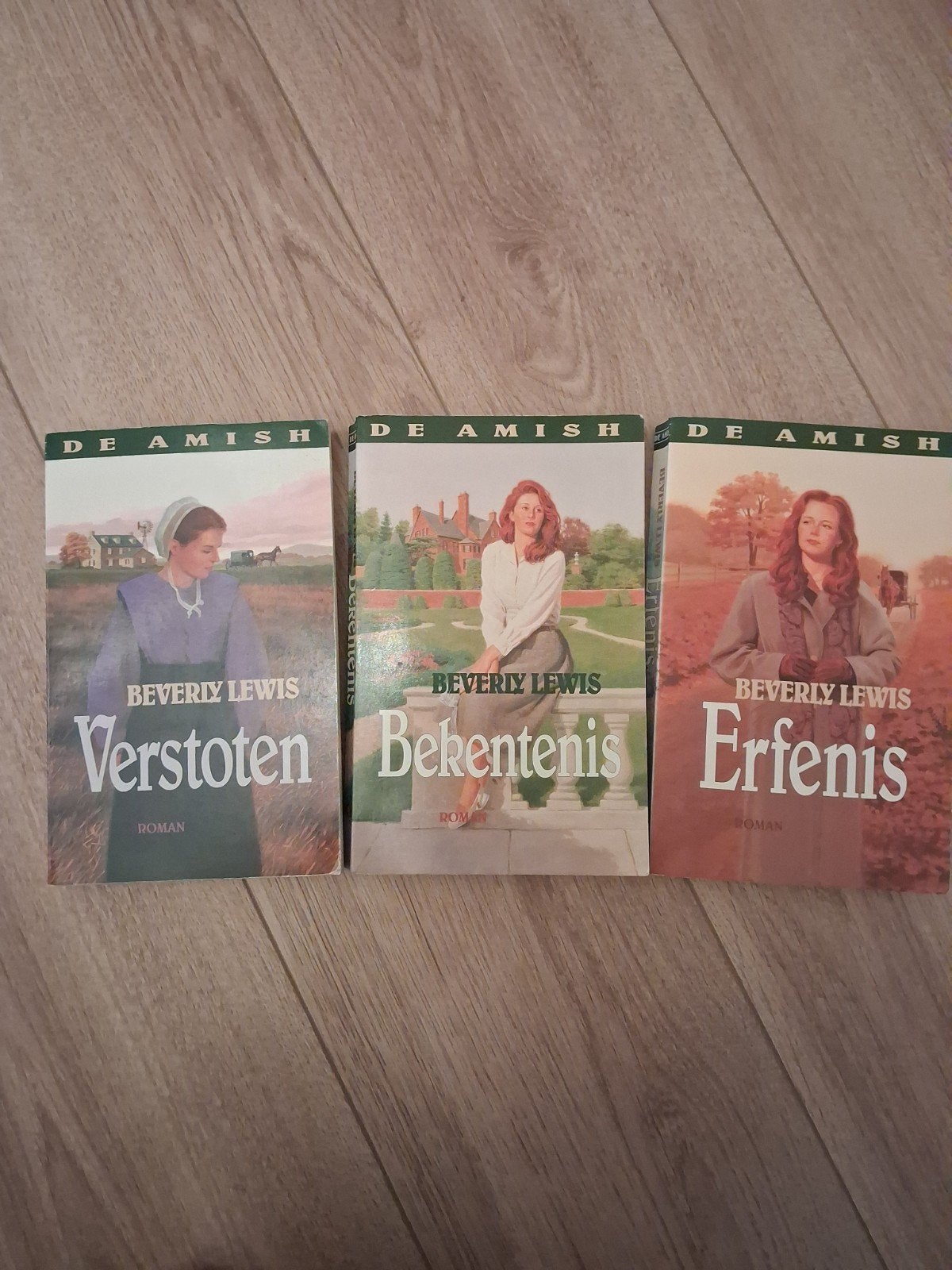 De Amish Trilogie: Verstoten, Bekentenis, Erfenis, Ophalen of Verzenden, Zo goed als nieuw, Beverly Lewis