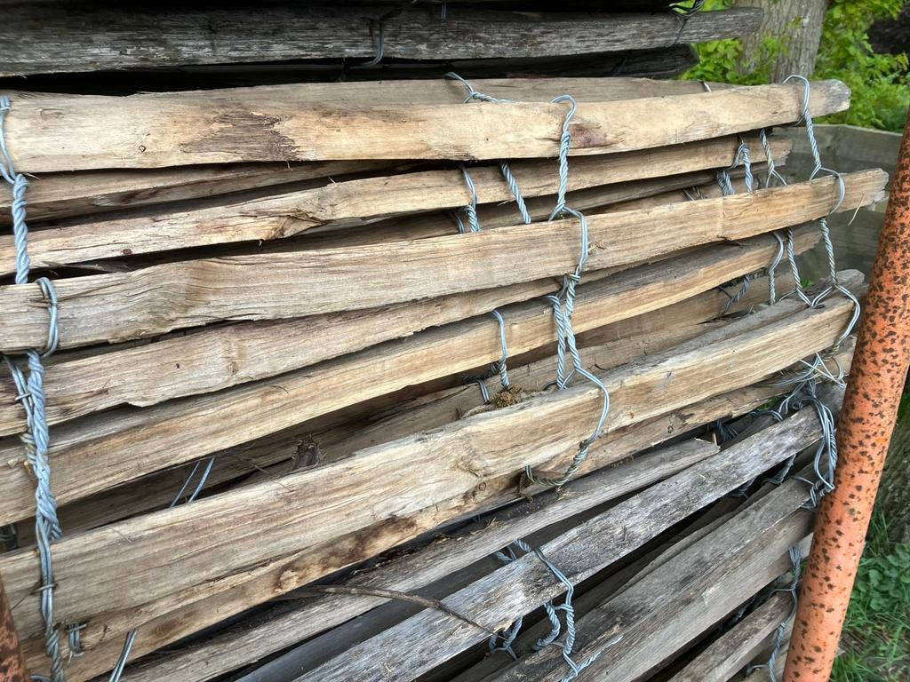 Kastanje houten hekwerk, Tuin en Terras, Palen, Balken en Planken, Ophalen, Zo goed als nieuw, 250 cm of meer, Overige typen