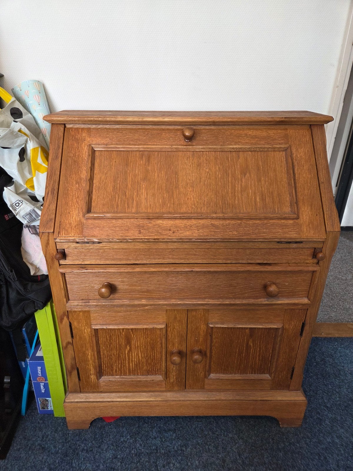 massief eiken secretaire, Huis en Inrichting, Ophalen, Gebruikt