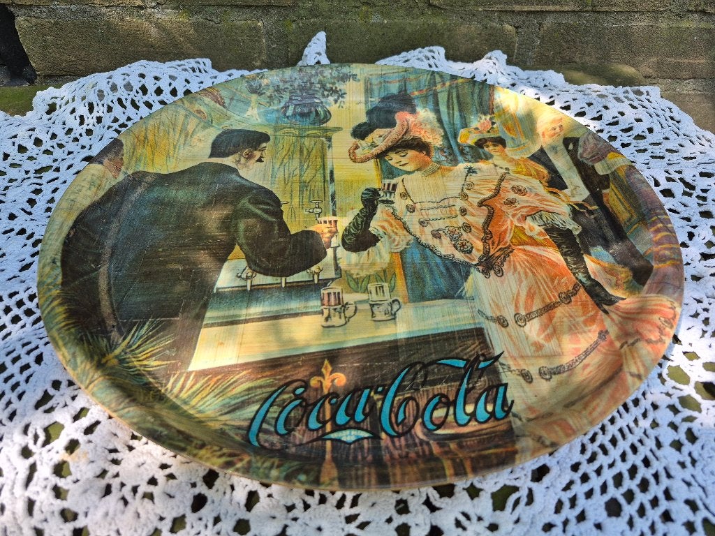 Vintage Coca-Cola Dienblad, Huis en Inrichting, Overige materialen, Gebruikt, Rond, Ophalen of Verzenden