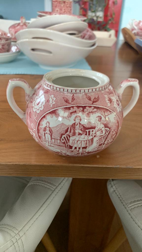 Suikerpot Tea drinker societe ceramique maestricht, Antiek en Kunst, Antiek | Servies los, Ophalen of Verzenden