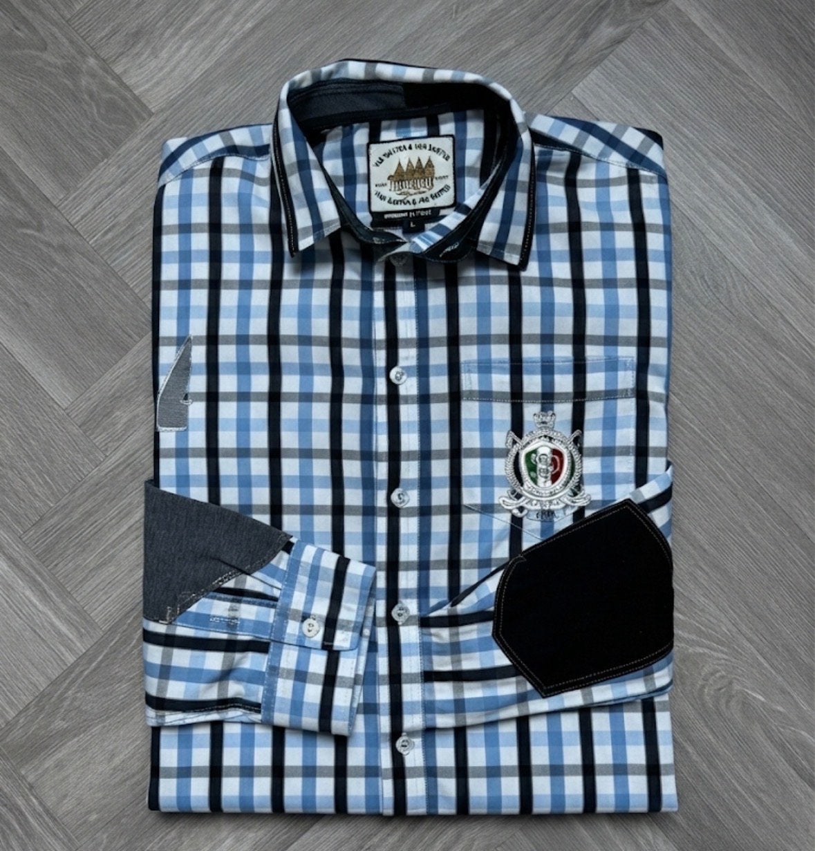 Van Santen & van Santen Overhemd Maat L Custom Fit, Ophalen of Verzenden, Zo goed als nieuw, Meerkleurig, Halswijdte 41/42 (L)