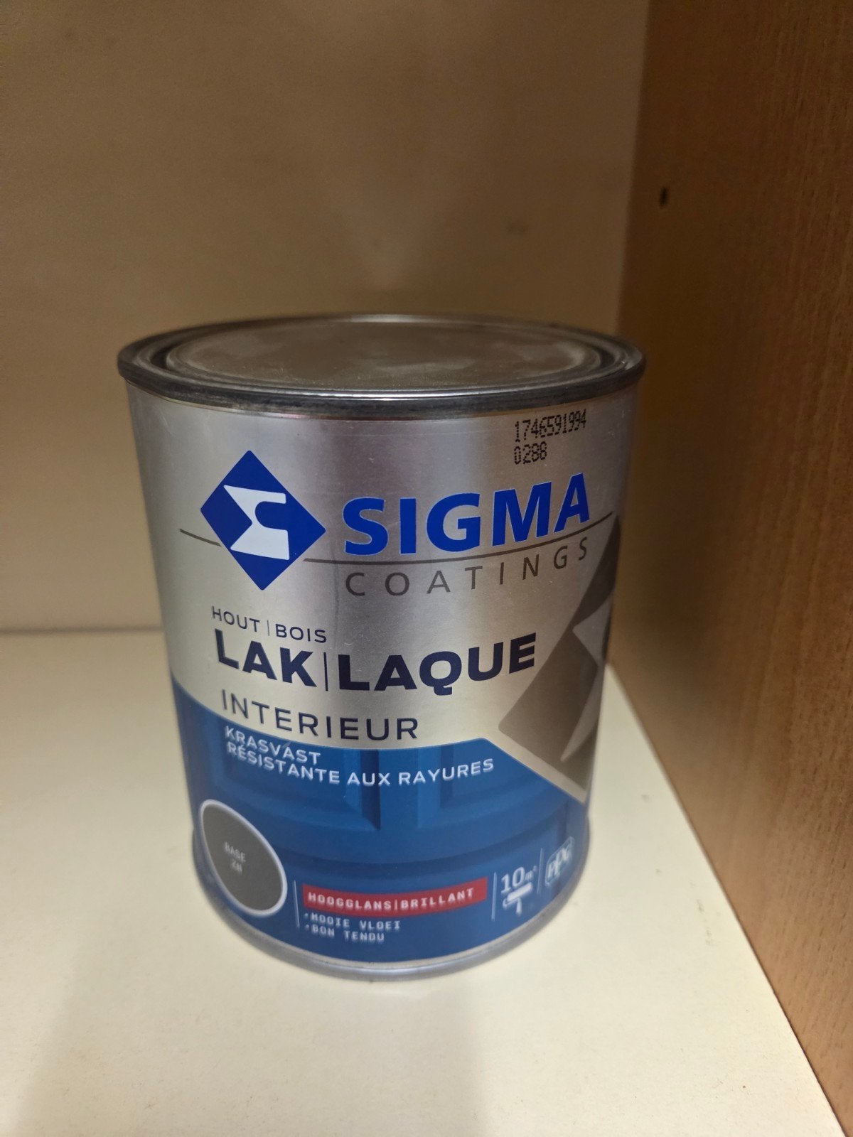 Nieuwe pot Sigma houtlak interieur hoogglans, Overige kleuren, Nieuw, Ophalen of Verzenden, Lak