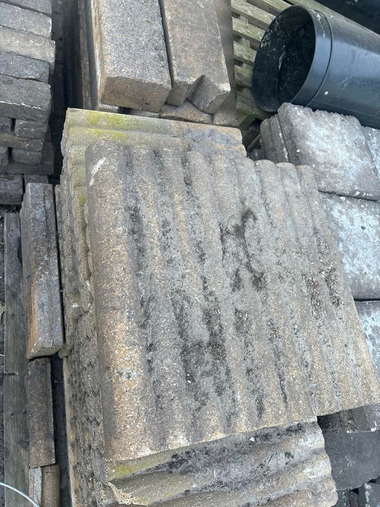 Gebruikte opsluitbanden, Tuin en Terras, Tegels en Klinkers, Ophalen, Gebruikt, 10 m² of meer, Beton