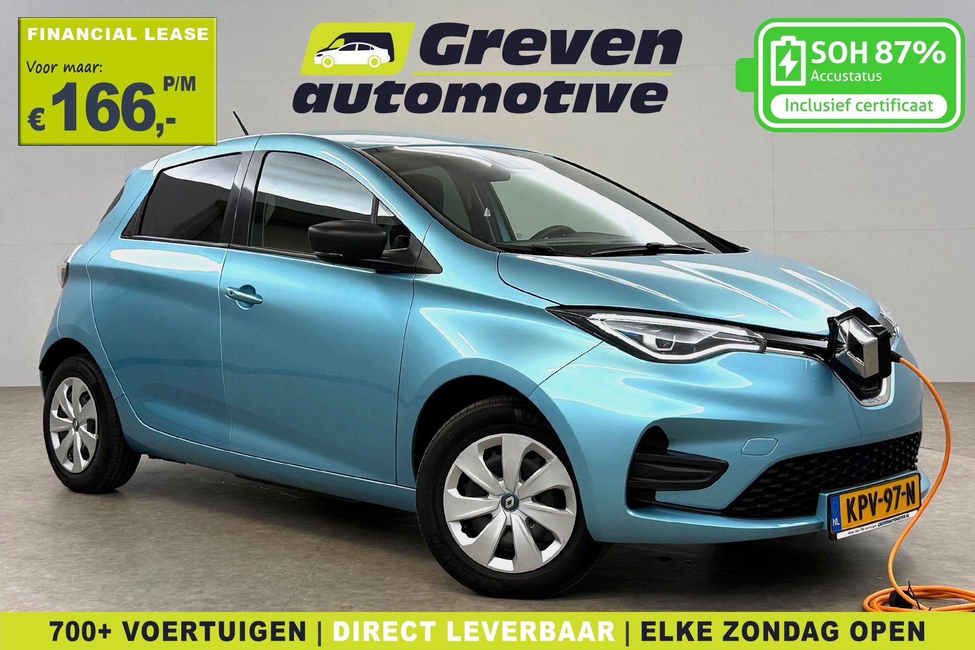 Renault ZOE 41 kWh Life | Huur Accu | SOH 87% | Virtual | Ai, Auto's, Renault, Stof, Gebruikt, 41 kWh, Blauw