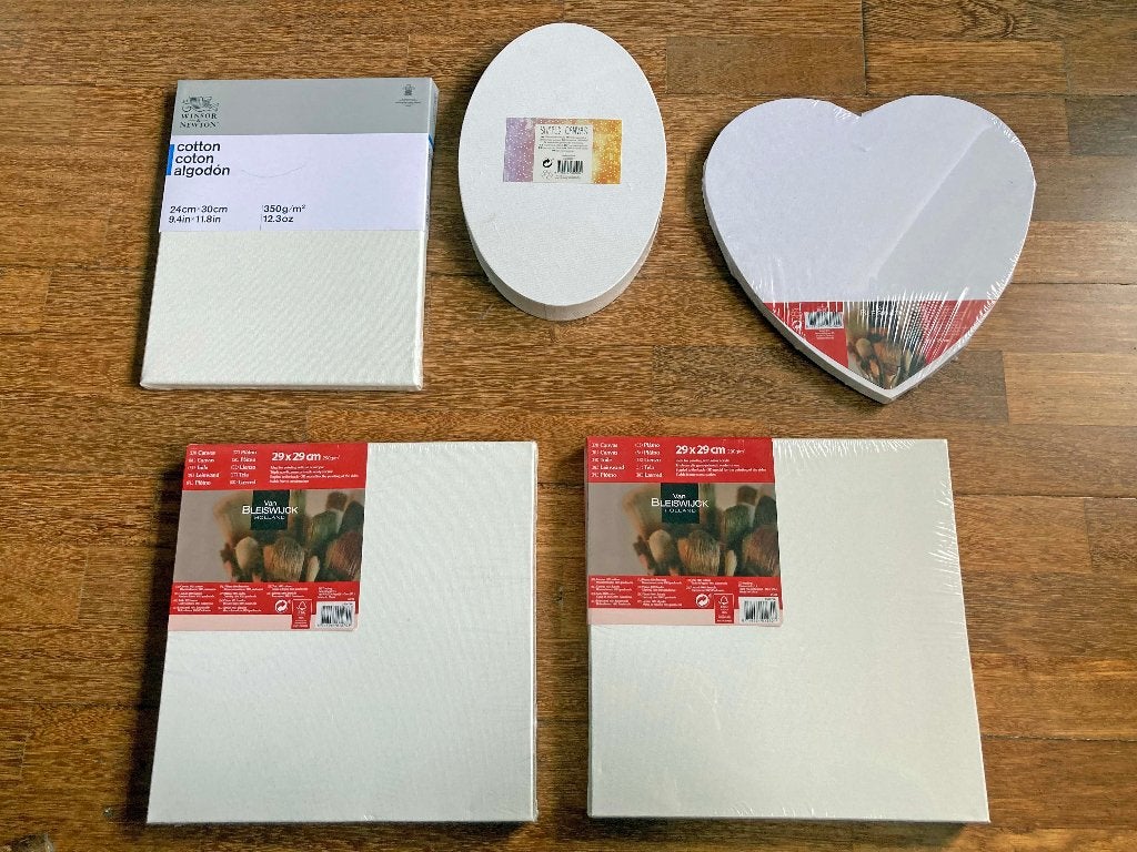 5x canvas om op te schilderen diverse maten tot 29 x 29 cm, Ophalen of Verzenden, Nieuw, Doek
