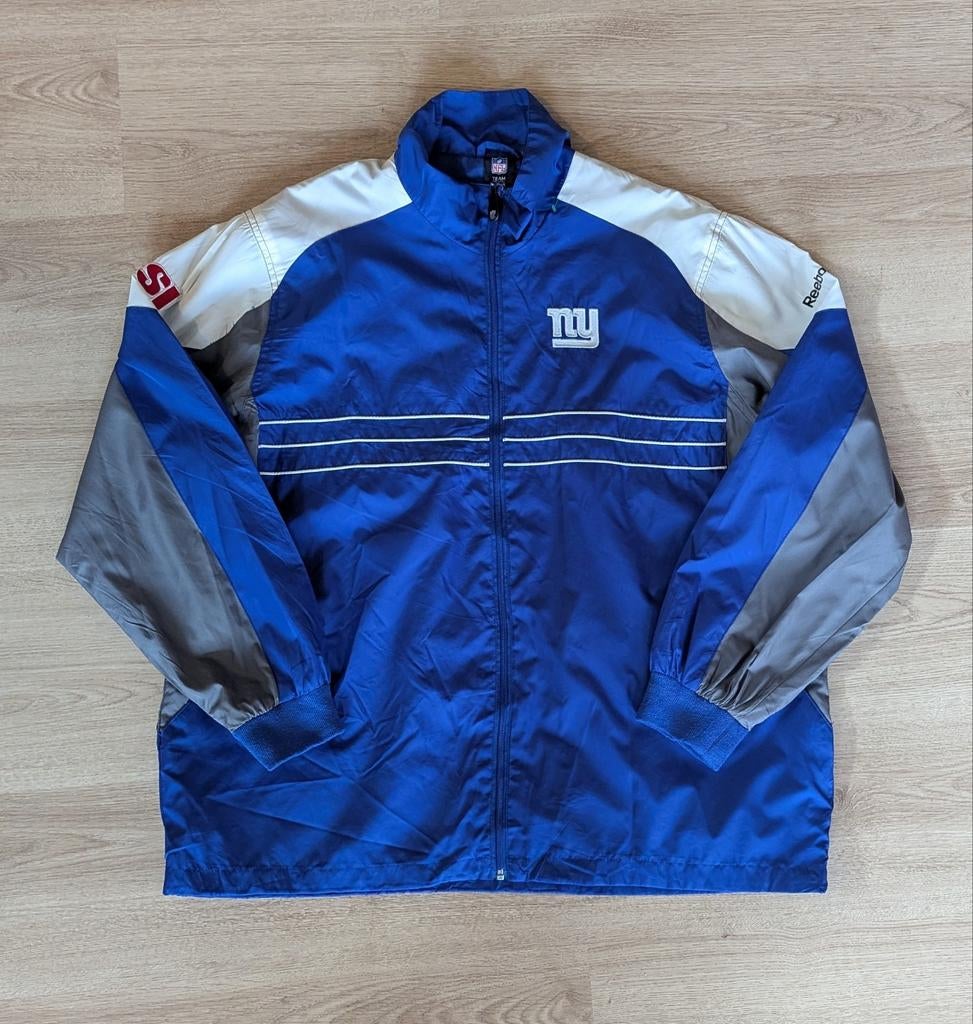 Vintage New York Giants Windbreaker - Reebok (Maat XL), NFL, Blauw, Overige typen, Maat 56/58 (XL)