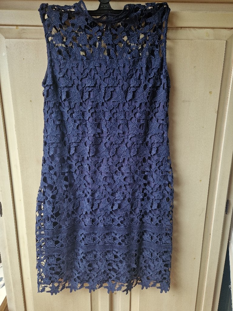 blauwe jurk, maat xl, Maat 46/48 (XL) of groter, Knielengte, Verzenden, Blauw