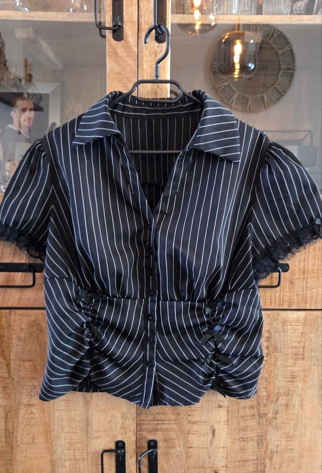 Romwe gothic bloesje XL, Ophalen of Verzenden, Zo goed als nieuw, Maat 46/48 (XL) of groter, Zwart