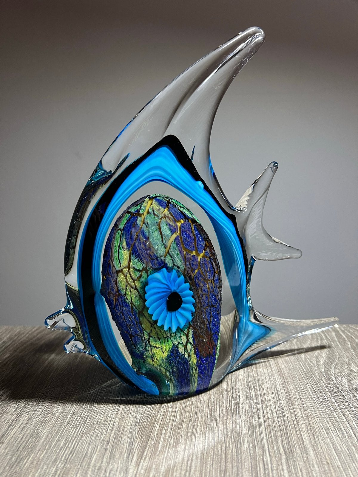 Murano Glas Maanvis Sculptuur. Handwerk uit Italië, Ophalen of Verzenden