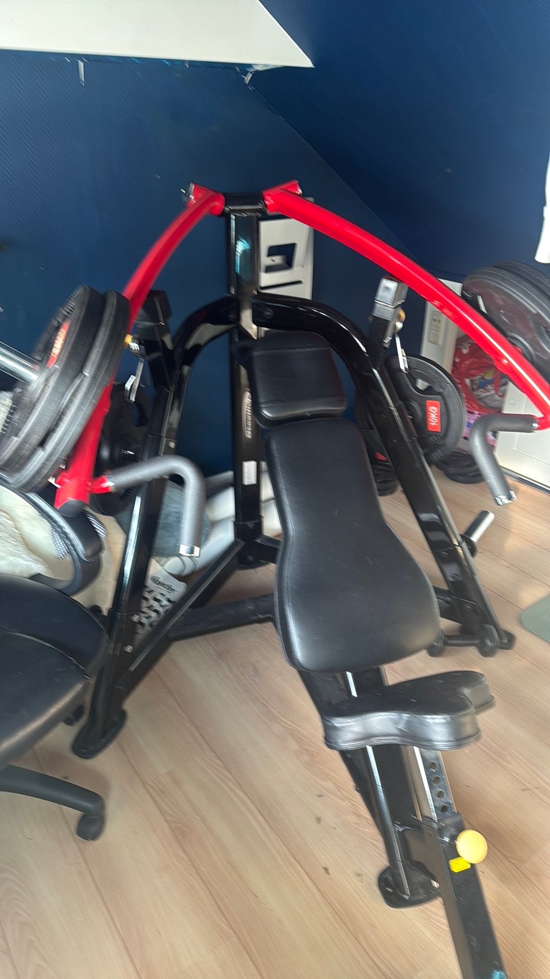 Steelflex hellingpersmachine incl. Gewichten 20, 15, 10,, Ophalen, Zo goed als nieuw, Armen, Overige typen