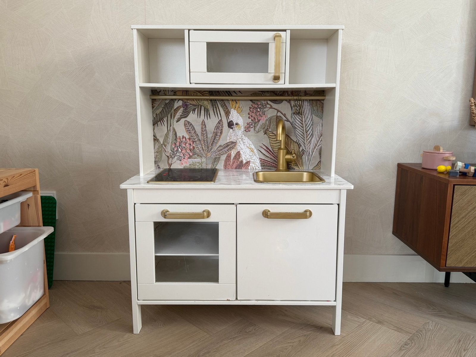 IKEA Duktig Speelkeuken met gouden details en jungle print, Ophalen, Zo goed als nieuw, Hout, Speelkeuken