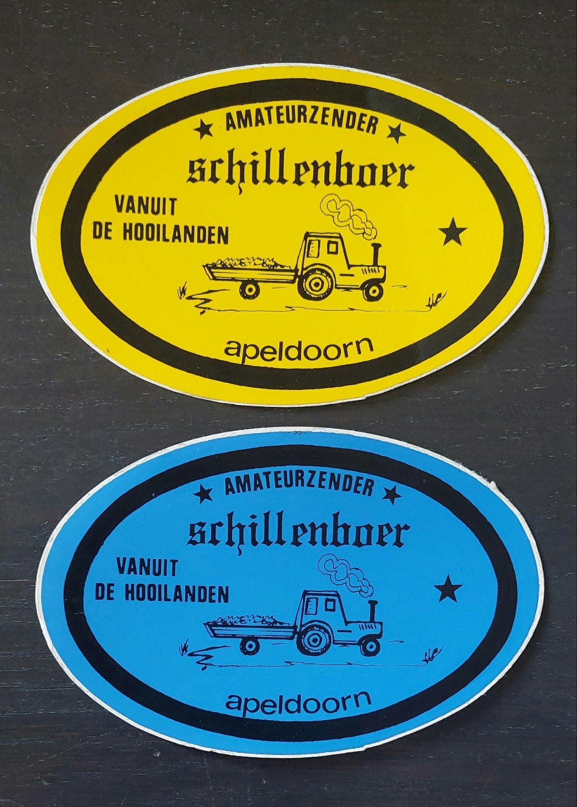 2 stickers Amateurzender Schillenboer Apeldoorn Hooilanden, Ophalen of Verzenden