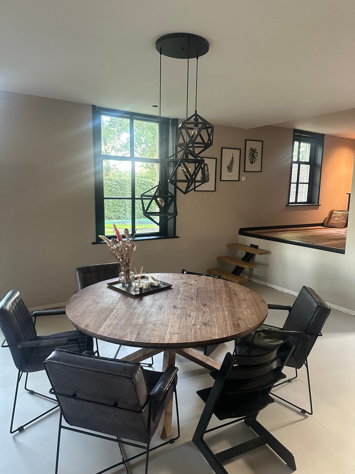 4 leren eetkamerstoelen - Stevige kwaliteit, Huis en Inrichting, Ophalen, Gebruikt, Zwart, Leer