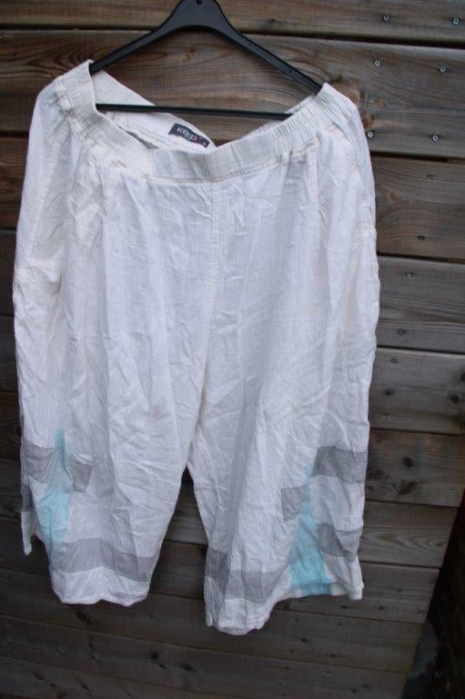 Broek creme/ aqua Kekoo mt 4(52/54) Vaste prijs, Kleding | Dames, Grote Maten, Beige, Ophalen of Verzenden, Zo goed als nieuw