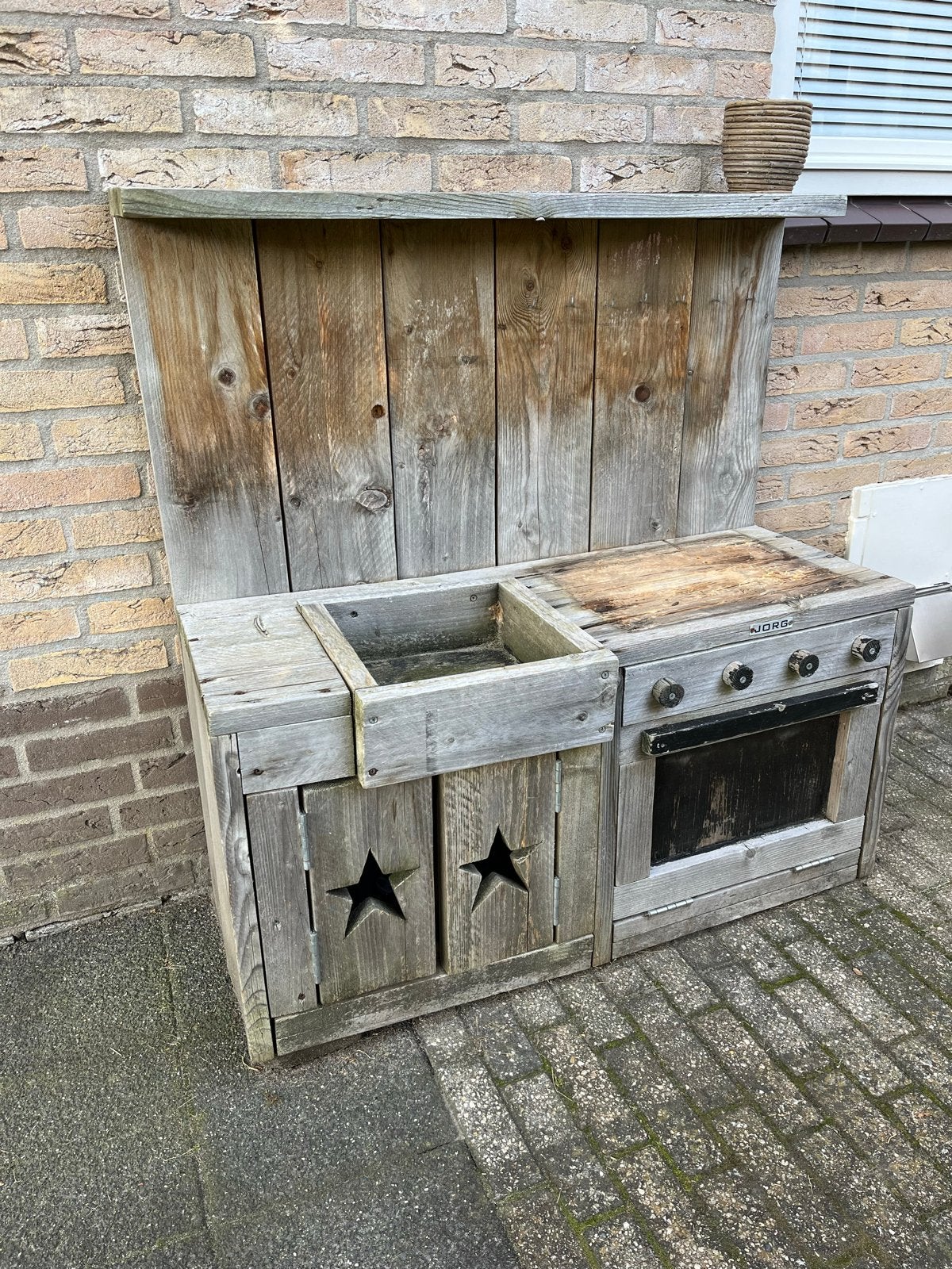 Houten Speelkeuken voor Buiten - Handgemaakt, Ophalen, Gebruikt, Hout, Speelkeuken