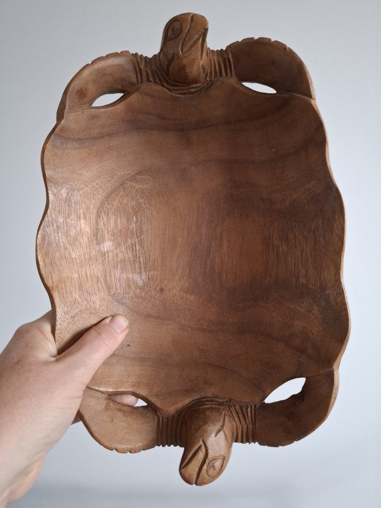 unieke houten schaal schilppadden, Schaal, Nieuw, Ophalen of Verzenden, Handgemaakt