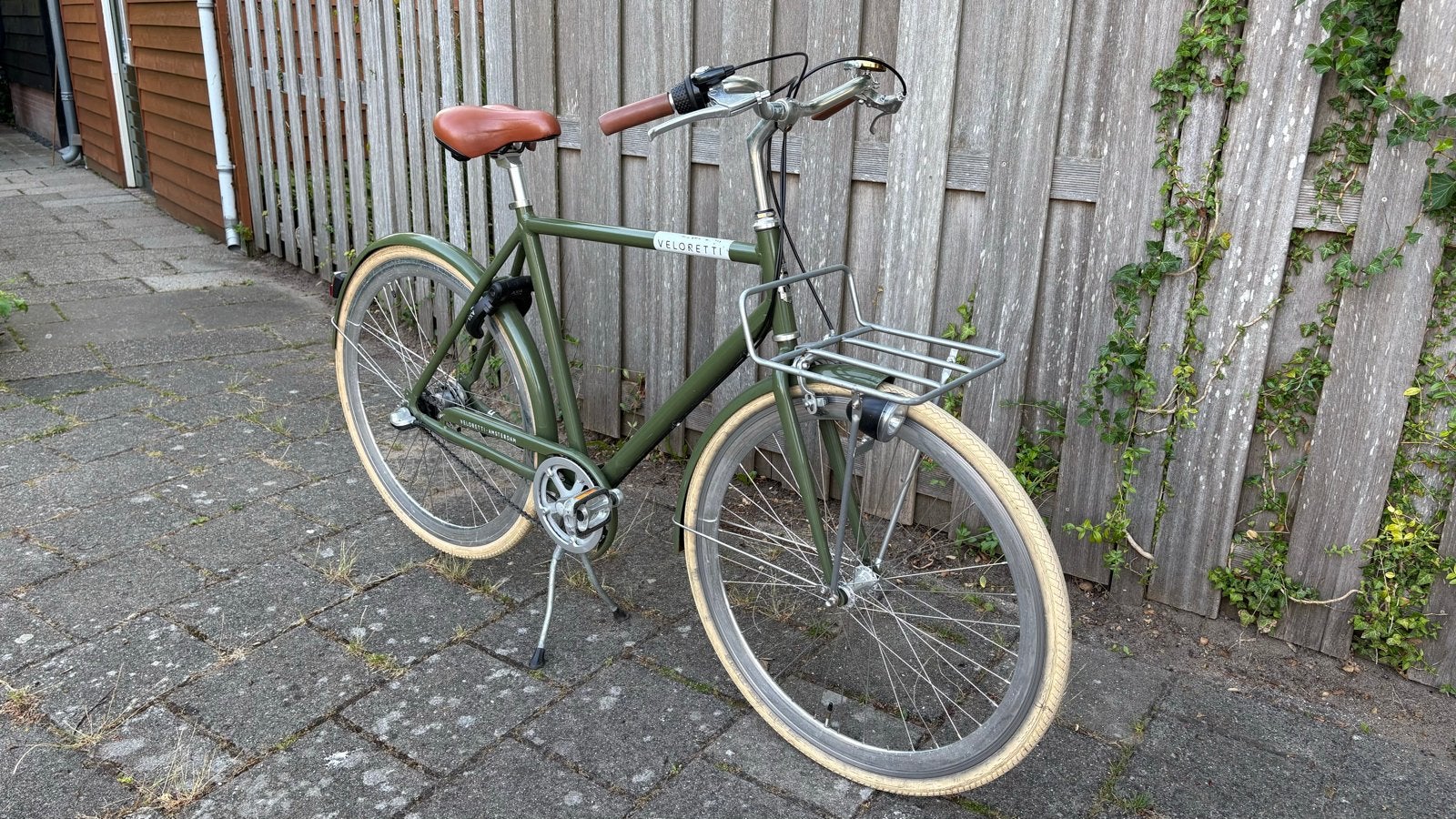 Veloretti Amsterdam Caféracer 57cm Screaming olive, Gebruikt, Velgrem, Versnellingen, 57 tot 61 cm
