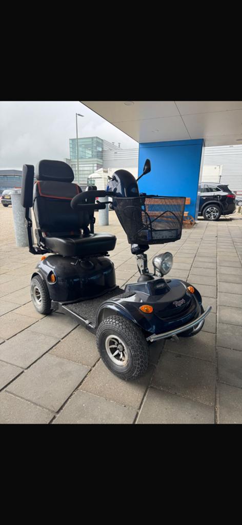 Mango scootmobiel met nieuwe accu, Ophalen, Gebruikt, 16 t/m 25 km, 16 km/u of meer