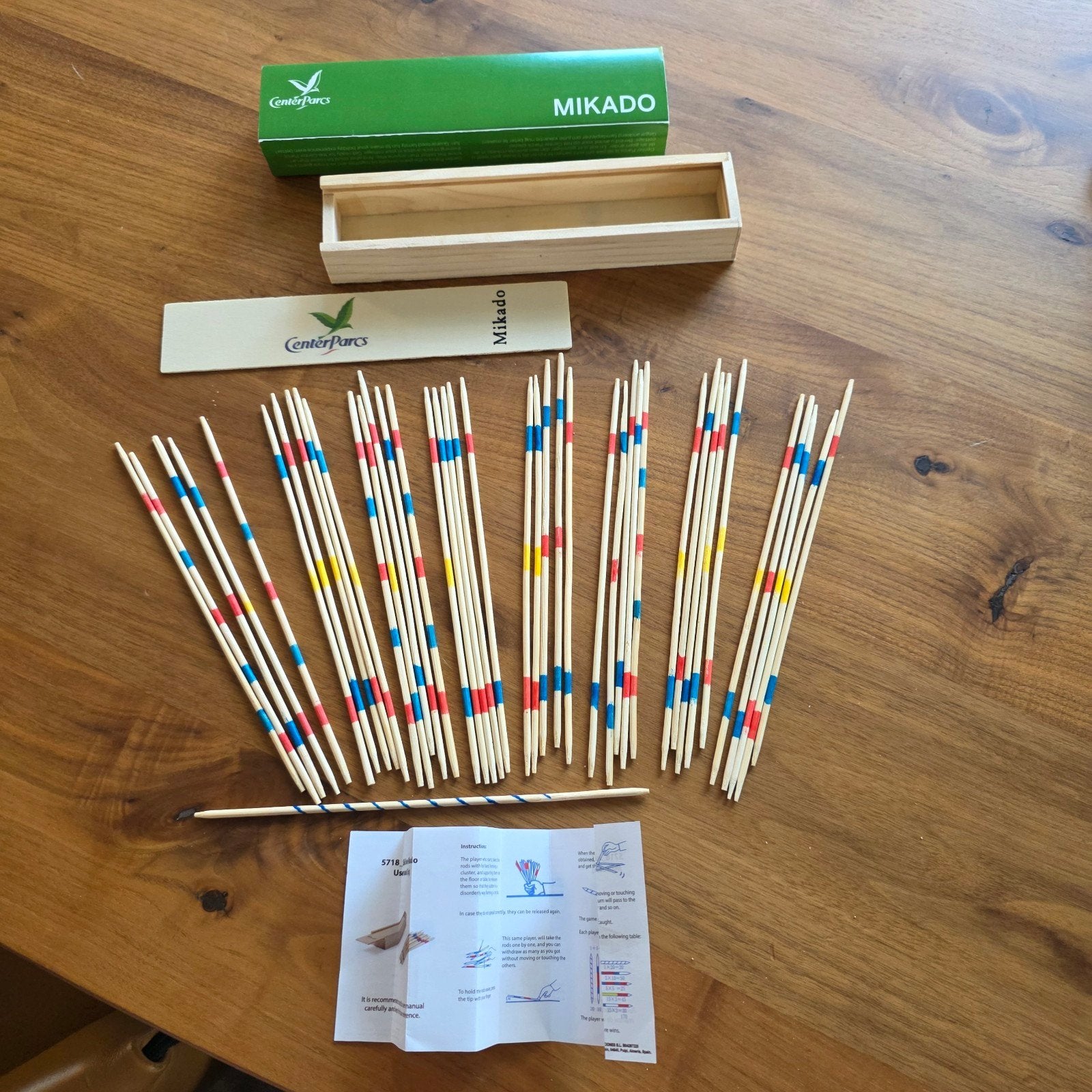 Mikado spel Centerparcs - Nieuw en compleet in houten doos, Hobby en Vrije tijd, Vijf spelers of meer, Ophalen of Verzenden, Nieuw