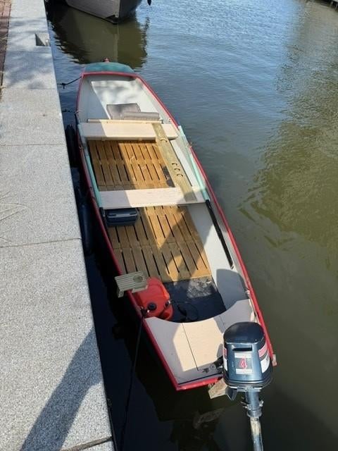 Mooie stalen vlet / sloep / grachtenboot / 4pk, Watersport en Boten, Ophalen, Gebruikt, Staal, Binnenboordmotor