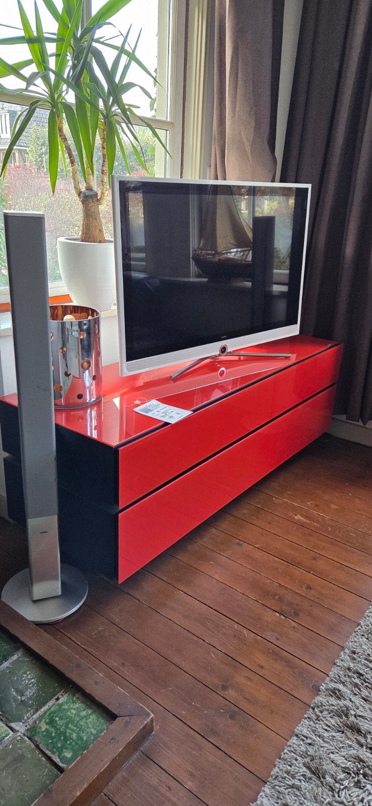 Spectral Brick TV-meubel - Rood/Zwart Design, Ophalen, Modern design, Glas, 150 tot 200 cm