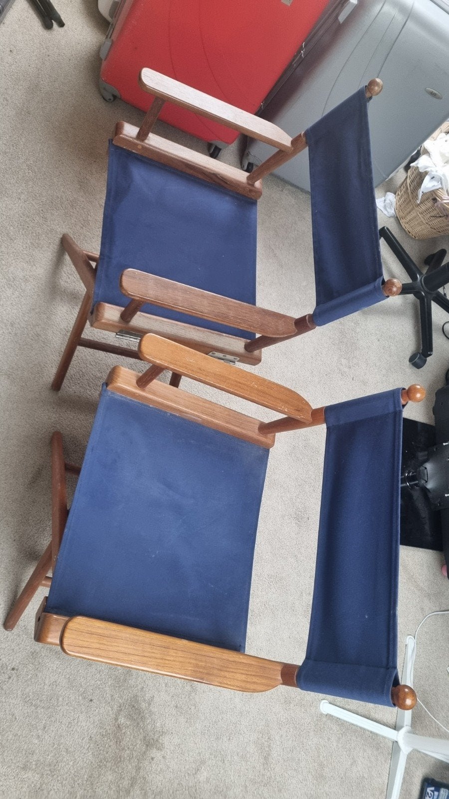 2 Teak houten bootstoel/regisseur stoelen, Ophalen, Teakhout