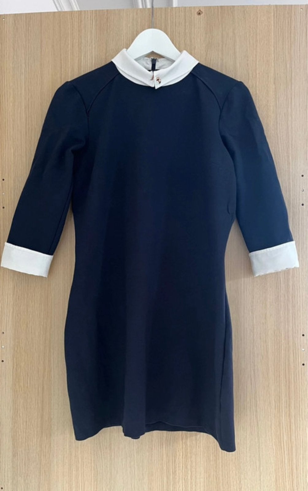 Donkerblauwe korte jurk Ted Baker maat 2, Blauw, Ophalen of Verzenden, Zo goed als nieuw, Maat 36 (S)