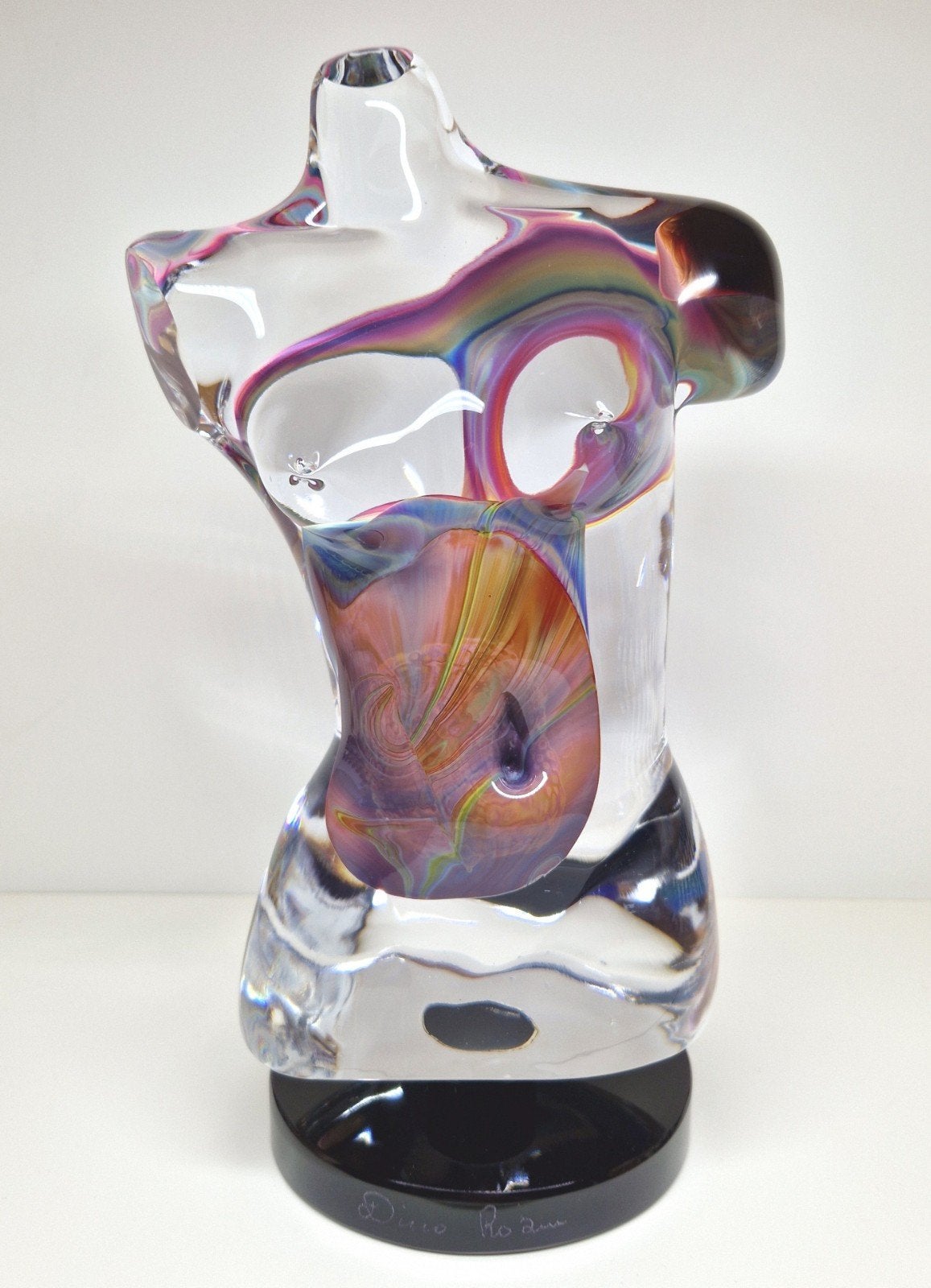 Loredano Rosin glazen buste 'Afrodite' Murano Venezia., Glas, Meerkleurig, Beeld, Ophalen of Verzenden