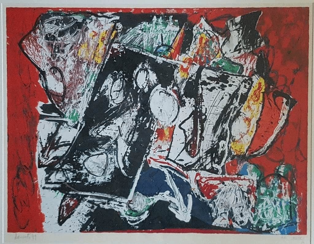 Jacques Doucet(1924)Lithografie"Abstr Compositie"Ges Gen Ged, Abstract, Gelimiteerde oplage, Ophalen of Verzenden, Lithografie