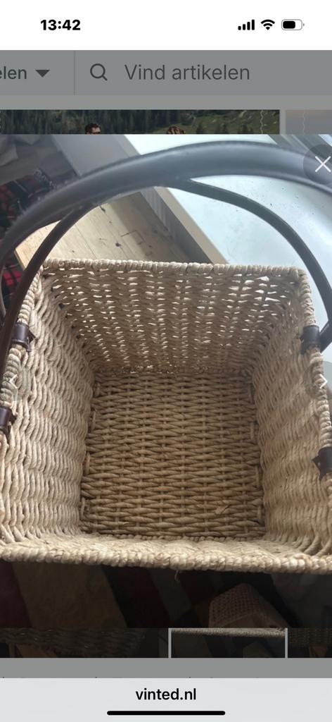 Mooie rieten tas/ mand, Ophalen of Verzenden, Zo goed als nieuw, Rond, Riet