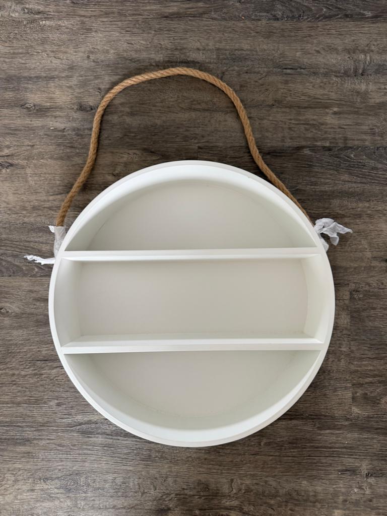 Nieuwe Prenatal ronde wandplank met touw, wit MDF, Ophalen of Verzenden, Nieuw